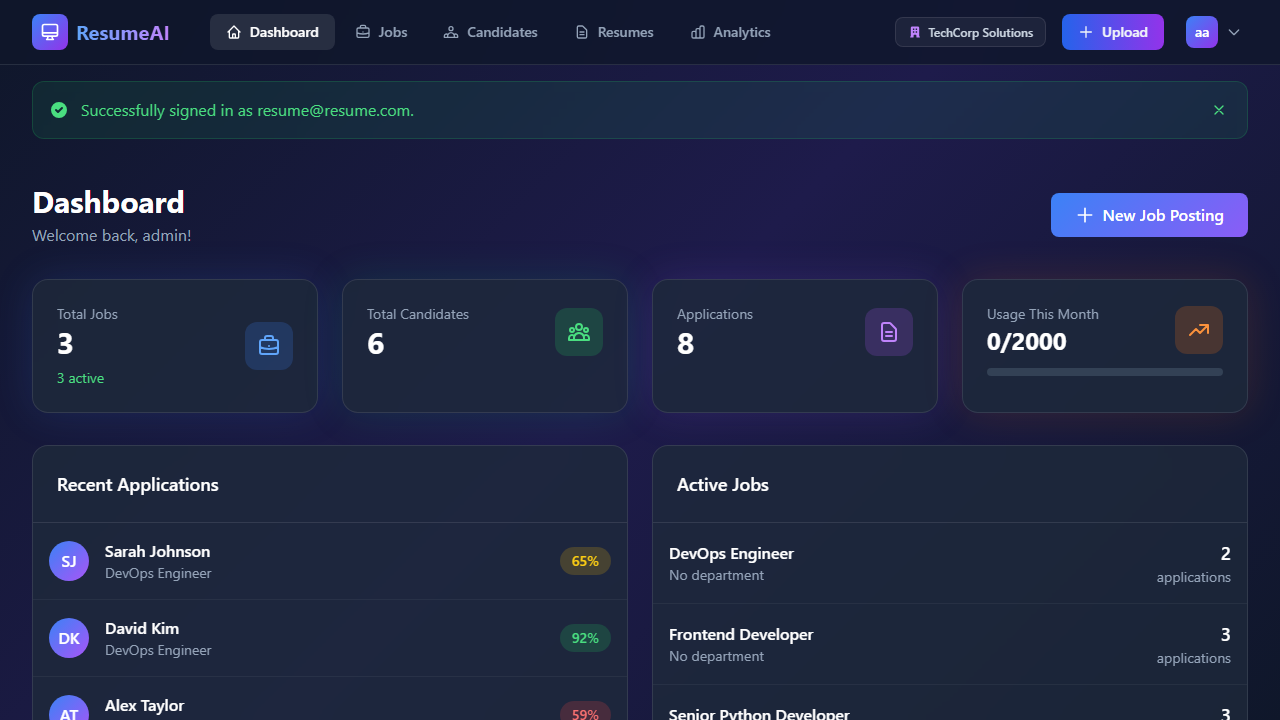 AI Resume Screening Platform
