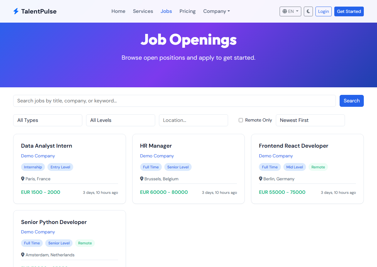 Job Portal - Browse and search open positions
